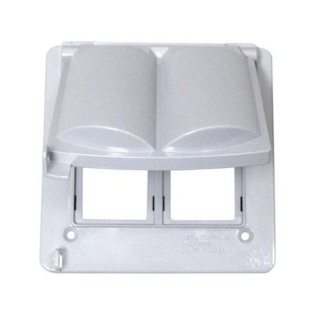 Sigma Engineered Solutions Weatherproof Cover, 2 Gang, Non-Metallic, GFCI Duplex Receptacle Cover Type 14180WH